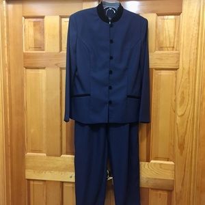 Vintage navy blue jacket and pants suit